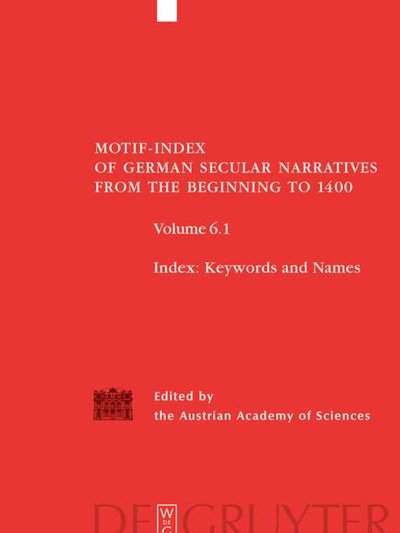 Motif-index of German secular narratives from the beginning to 1400